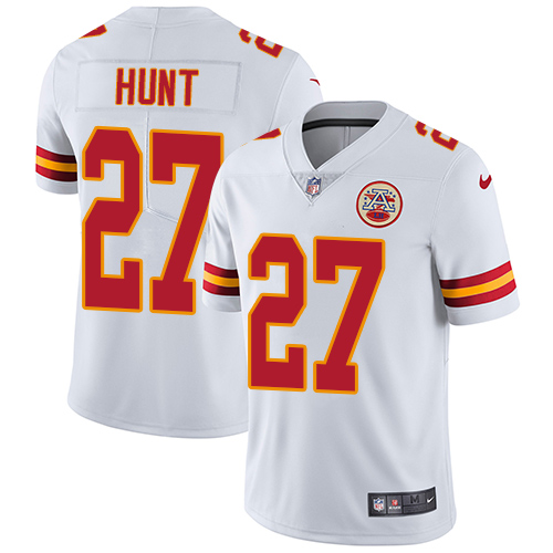 Nike Chiefs #27 Kareem Hunt White Men's Stitched NFL Vapor Untouchable Limited Jersey - Click Image to Close